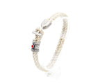 Pulsera Marinera T de soga de cáñamo con fornitura roja y cierre en T – PuntoAR