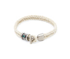 Pulsera Marinera T de soga de cáñamo con fornitura blanca y cierre en T – PuntoAR