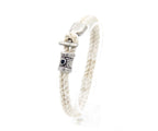 Pulsera Marinera T de soga de cáñamo con fornitura negra y cierre en T – PuntoAR