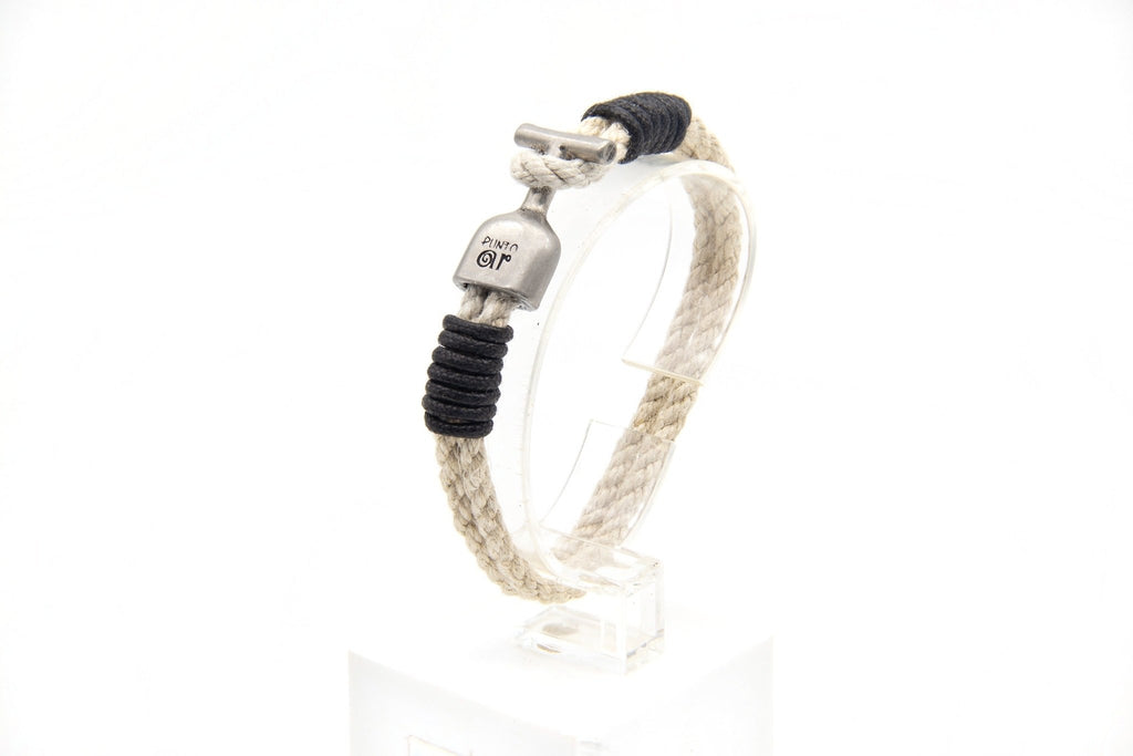 Pulsera Marinera T de cáñamo - PuntoAR - BR-005-NEG-XXS
