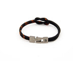 Pulsera Portbou de doble paracord negro con nudo marinero – PuntoAR