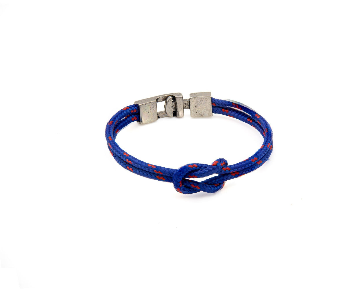 Pulsera Portbou de doble paracord azul con nudo marinero – PuntoAR