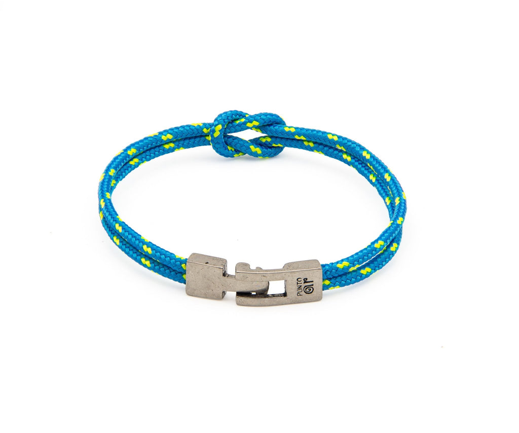 Pulsera Portbou de doble paracord turquesa con nudo marinero – PuntoAR