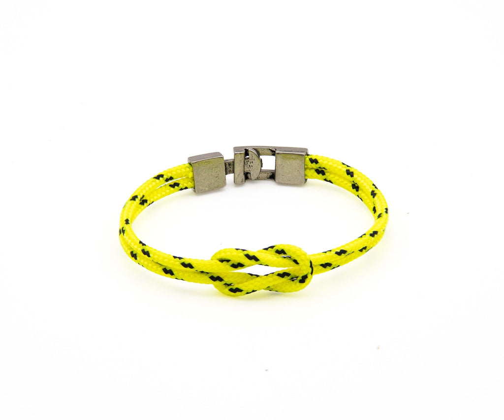 Pulsera Portbou de doble paracord amarillo con nudo marinero – PuntoAR