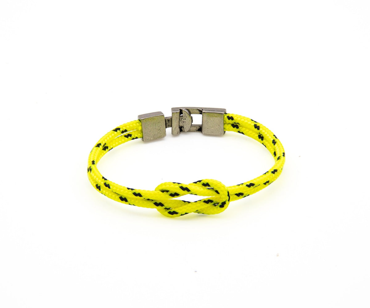 Pulsera Portbou de doble paracord amarillo con nudo marinero – PuntoAR