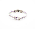 Pulsera Portbou de doble paracord blanco con nudo marinero – PuntoAR