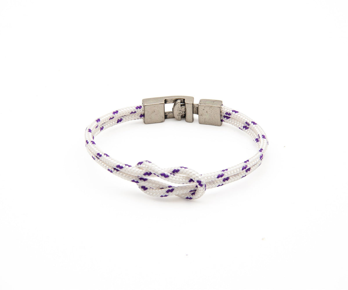 Pulsera Portbou de doble paracord blanco con nudo marinero – PuntoAR