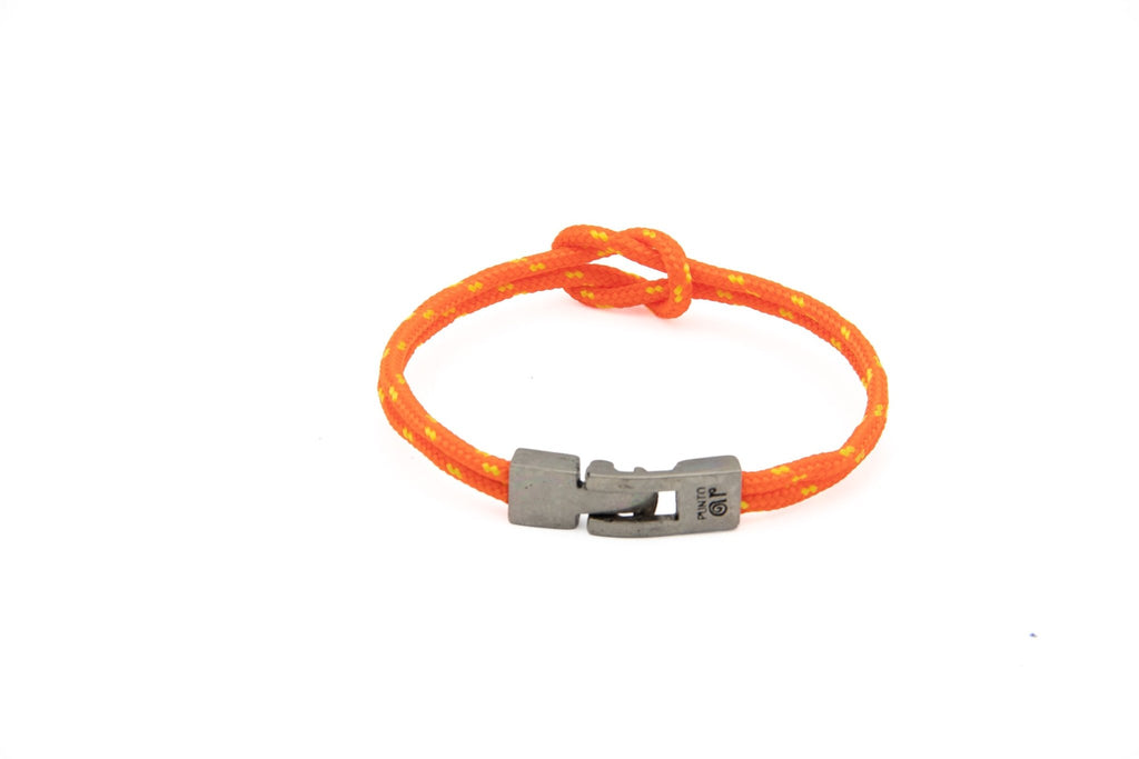 Pulsera Portbou de doble paracord naranja con nudo marinero – PuntoAR