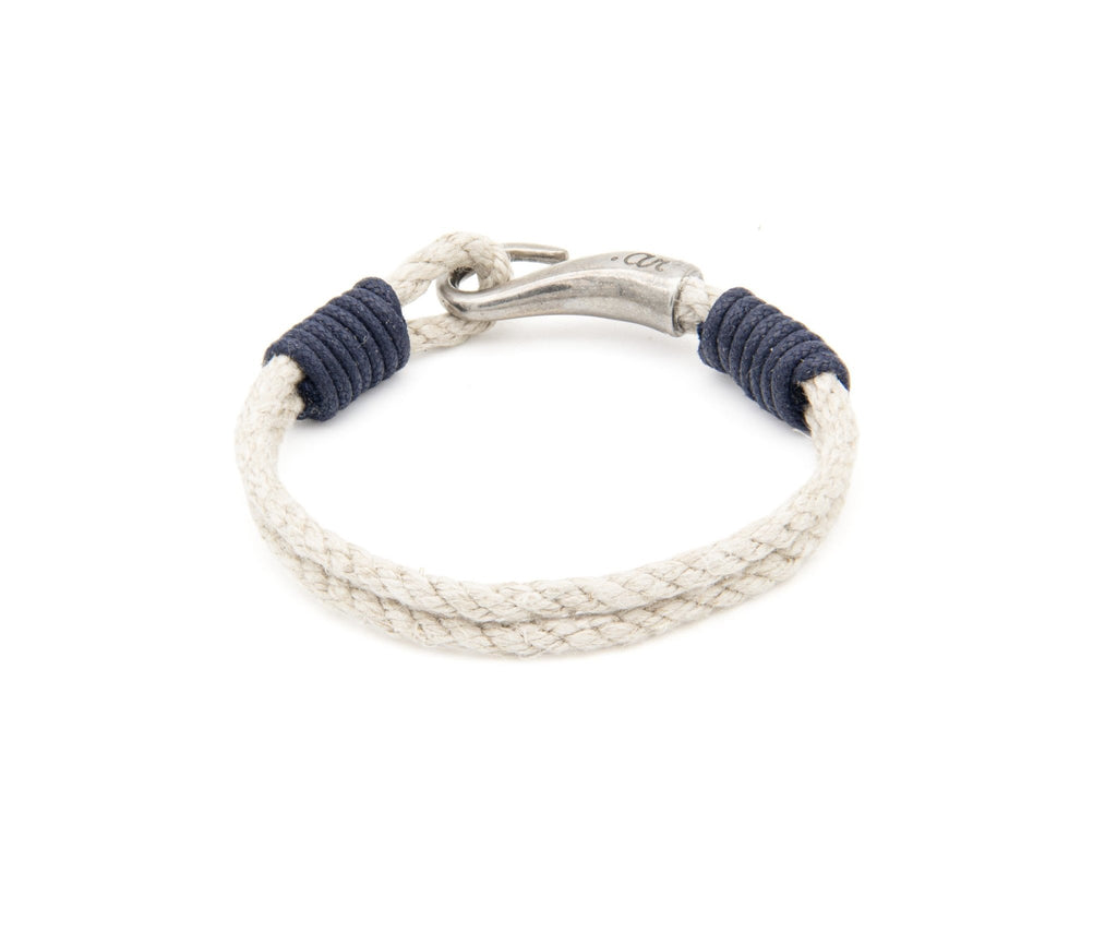 Pulsera Saint-Tropez de doble vuelta de soga náutica con ligaduras de hilo de color – PuntoAR