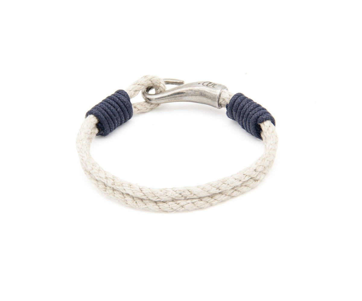 Pulsera Saint-Tropez de doble vuelta de soga náutica con ligaduras de hilo de color – PuntoAR