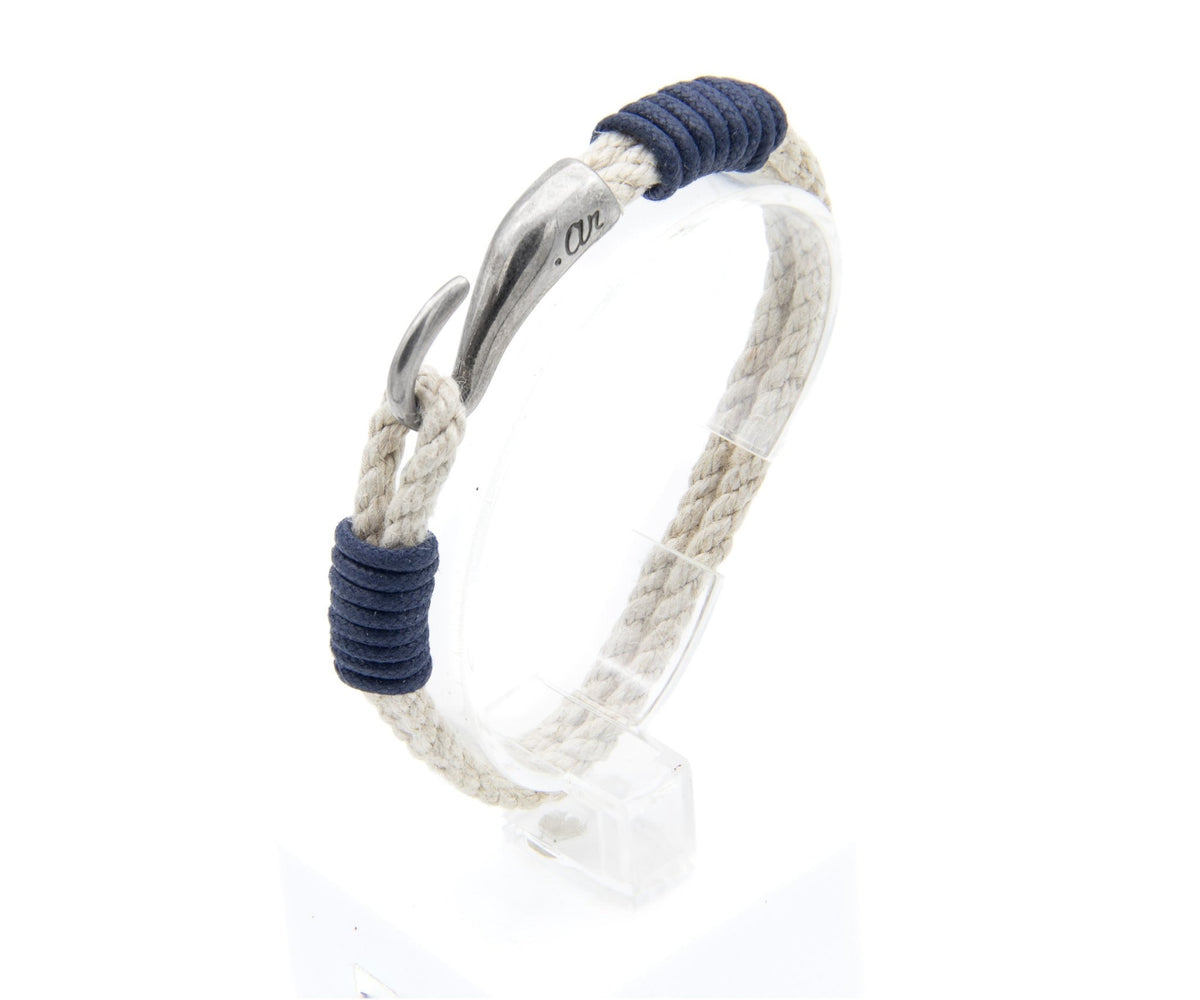 Pulsera Saint-Tropez de doble vuelta de soga náutica con ligaduras de hilo de color – PuntoAR