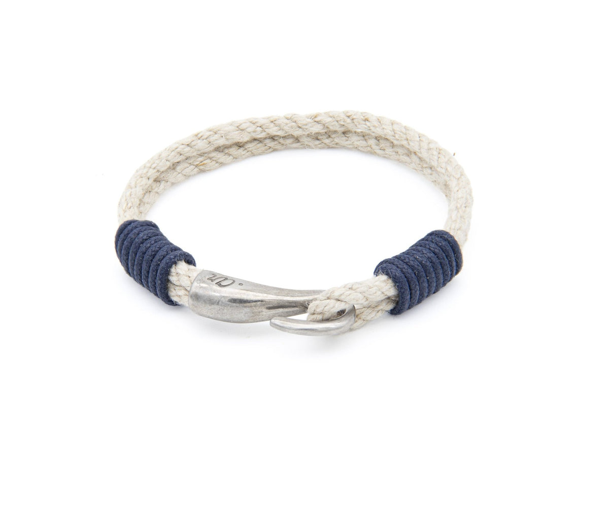 Pulsera Saint-Tropez de doble vuelta de soga náutica con ligaduras de hilo de color – PuntoAR