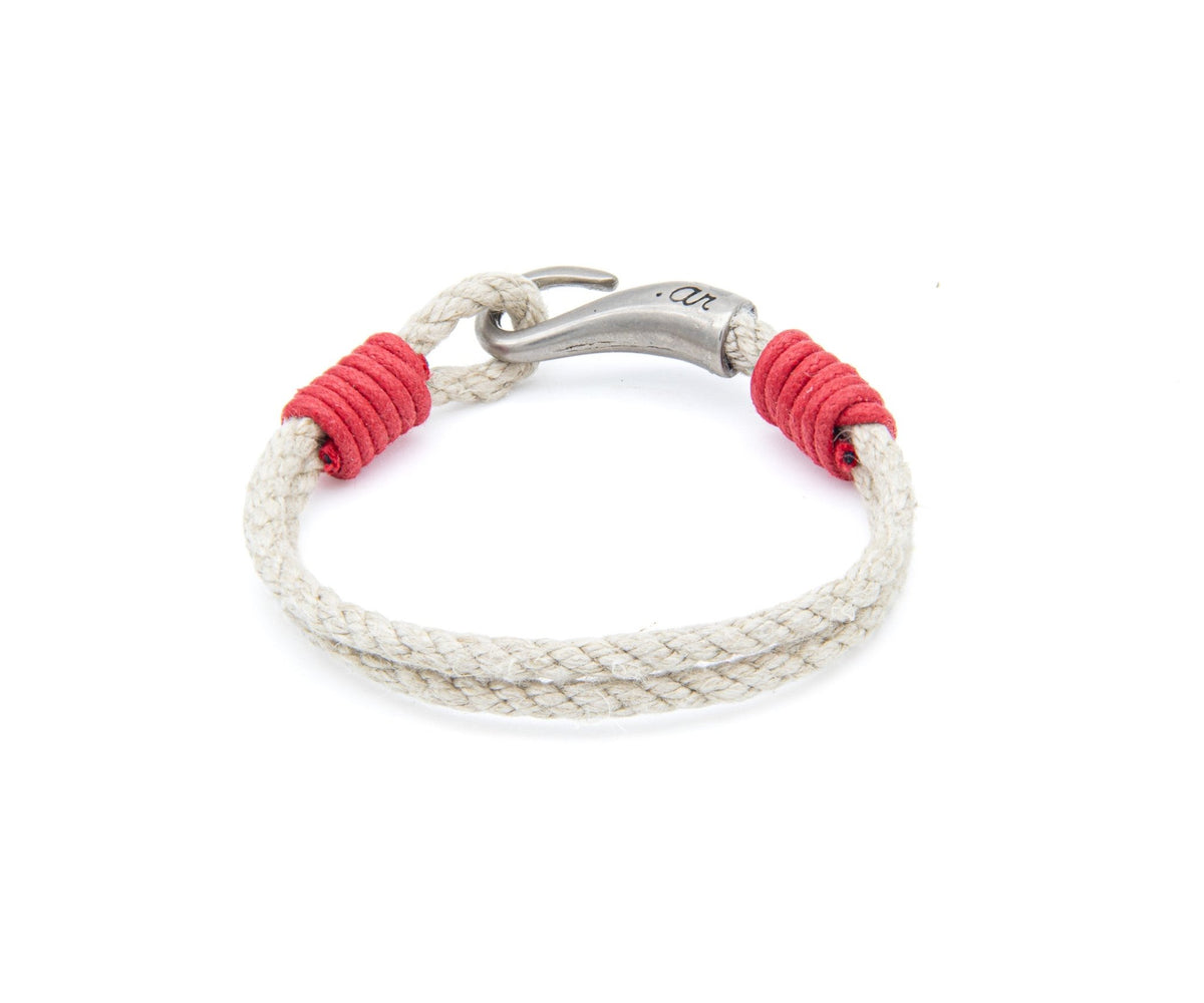 Pulsera Saint-Tropez de doble vuelta de soga náutica con ligaduras de hilo de color – PuntoAR