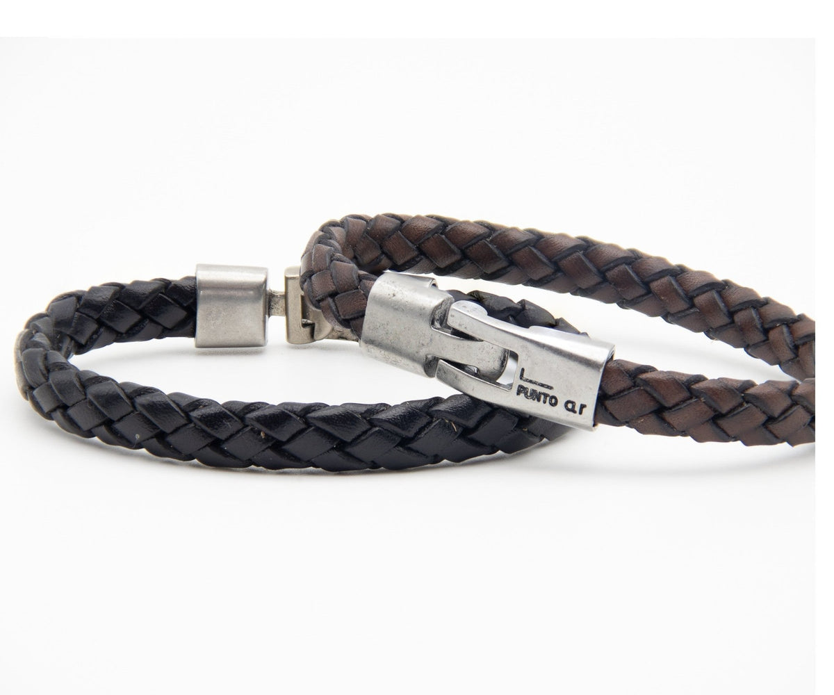 Pulsera Trenza Ancha - PuntoAR - BR-397-NEG-XXS