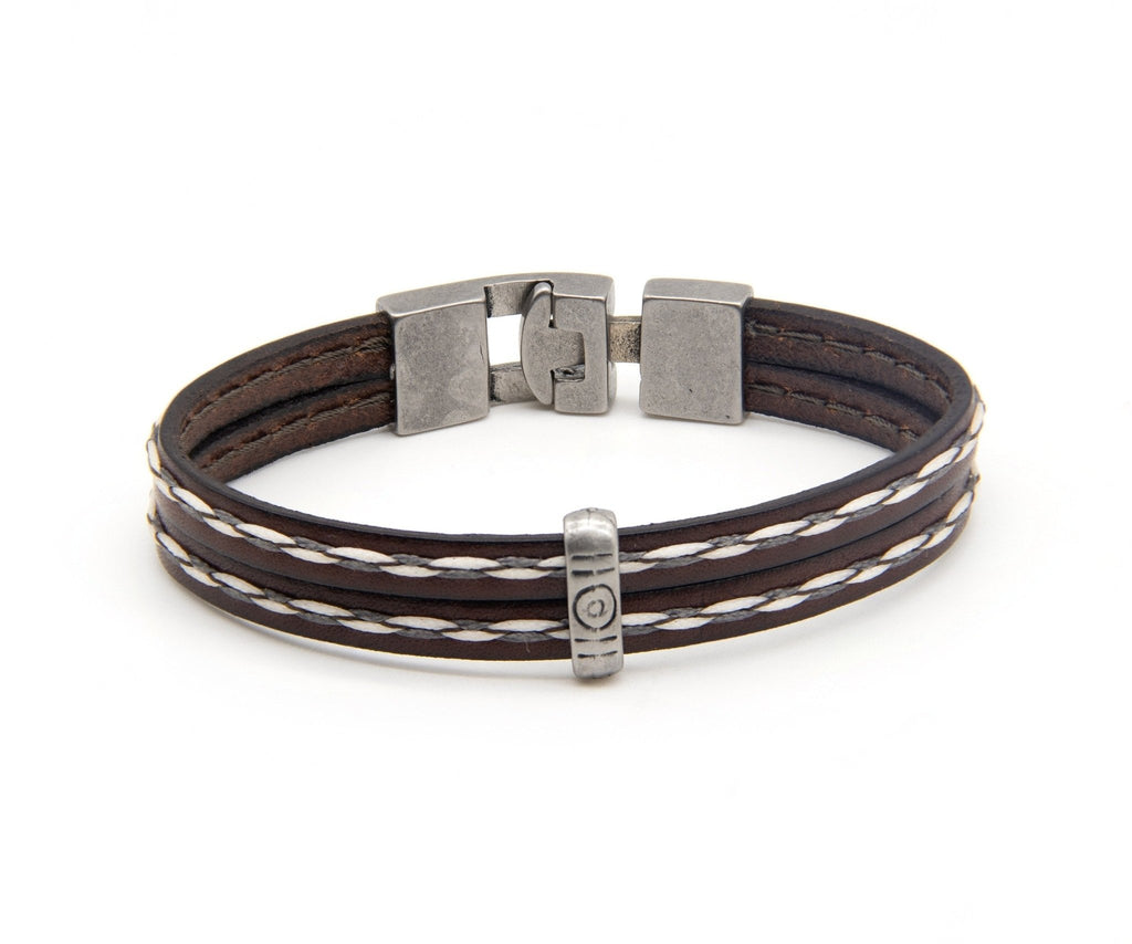 Pulsera Tres Tiras con Pespunte - PuntoAR - BR-409-XXS