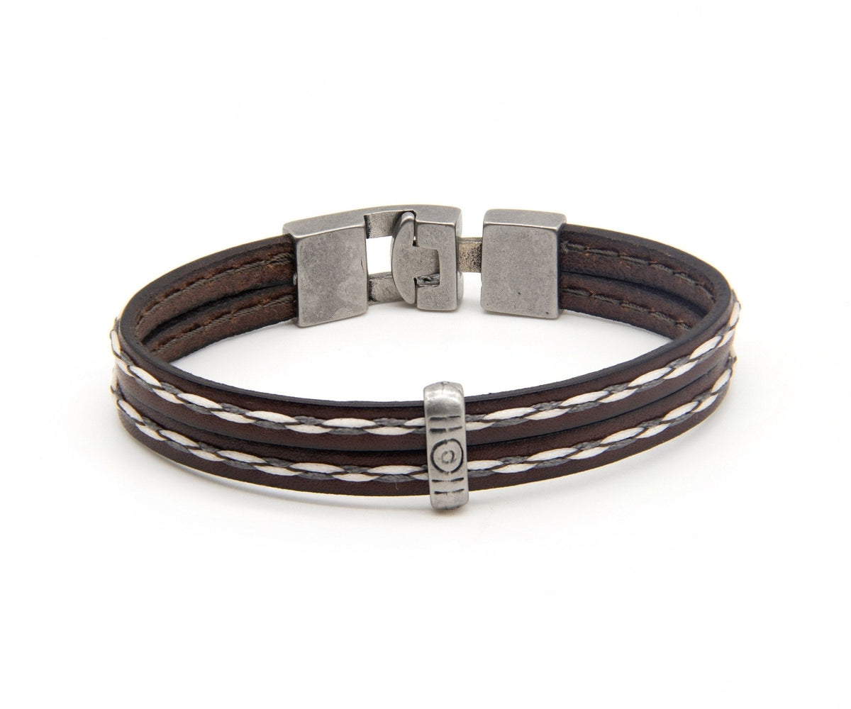 Pulsera Tres Tiras con Pespunte - PuntoAR - BR-409-XXS