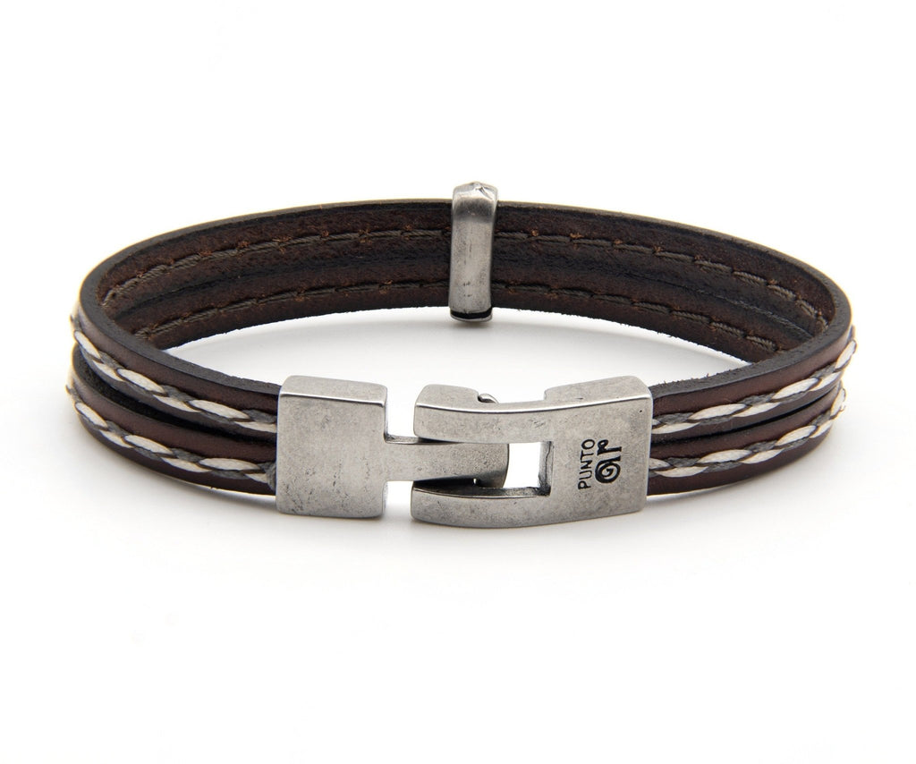 Pulsera Tres Tiras con Pespunte - PuntoAR - BR-409-XXS