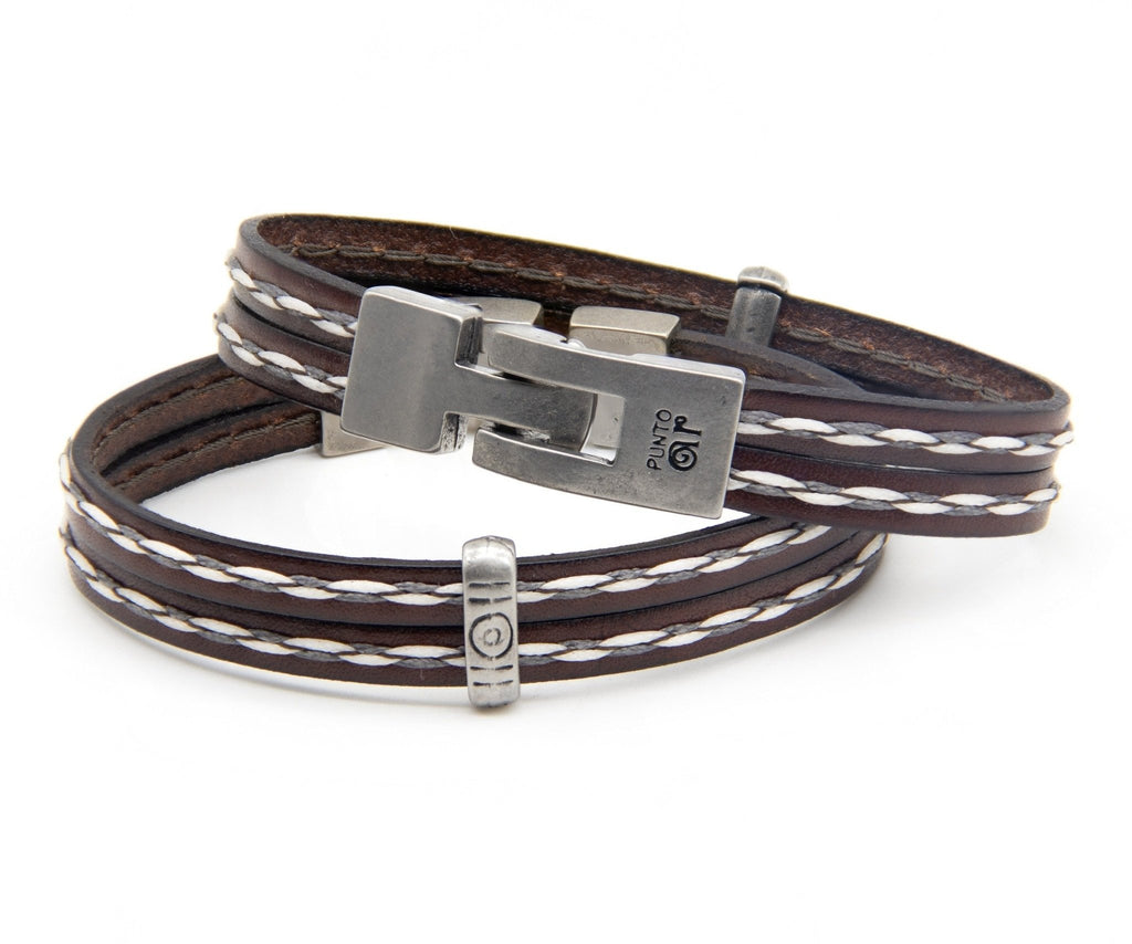 Pulsera Tres Tiras con Pespunte - PuntoAR - BR-409-XXS