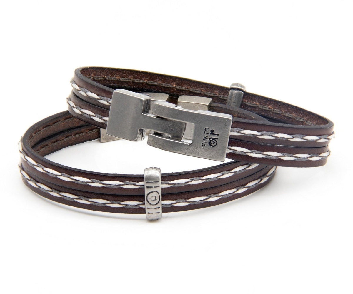 Pulsera Tres Tiras con Pespunte - PuntoAR - BR-409-XXS