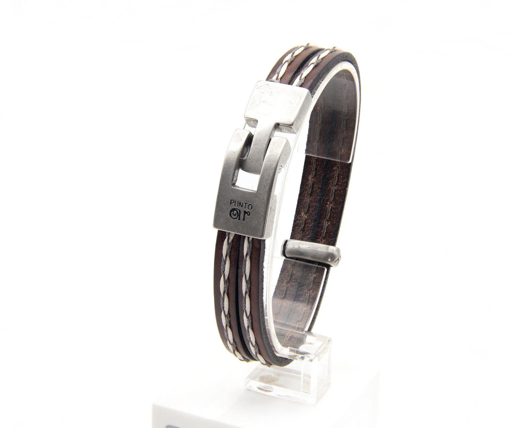 Pulsera Tres Tiras con Pespunte - PuntoAR - BR-409-XXS