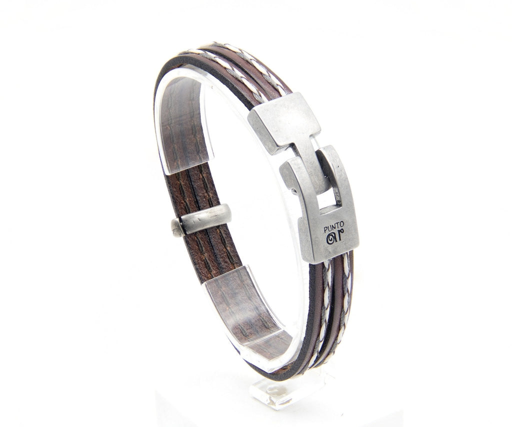 Pulsera Tres Tiras con Pespunte - PuntoAR - BR-409-XXS