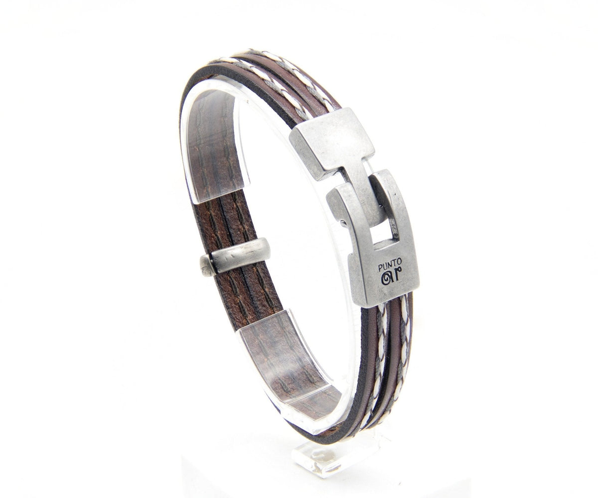 Pulsera Tres Tiras con Pespunte - PuntoAR - BR-409-XXS