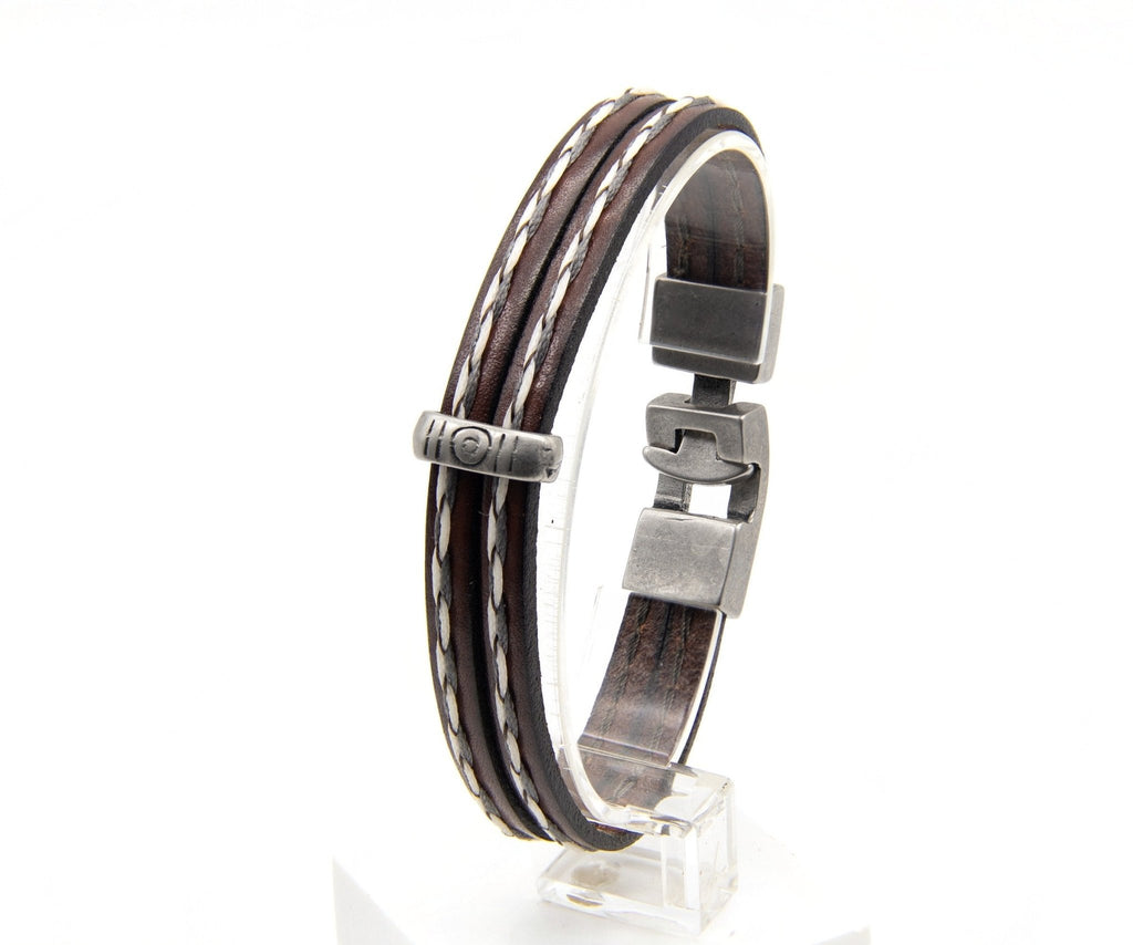 Pulsera Tres Tiras con Pespunte - PuntoAR - BR-409-XXS