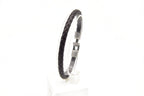Pulsera Yeite de cuero trenzado marrón con cierre metálico grabado – PuntoAR